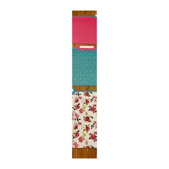 9 Nine Floral File Folder Set of Files 3 Designs Pink & Turquoise Home Office - Picture 3 of 4